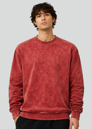 Red Mineral Wash Crewneck Sweatshirts
