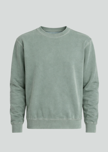 Seafoam Green Pigment Dye Crewneck Sweater