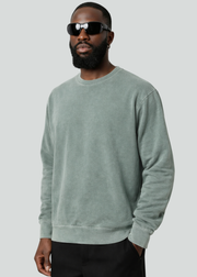 Seafoam Green Pigment Dye Crewneck Sweater