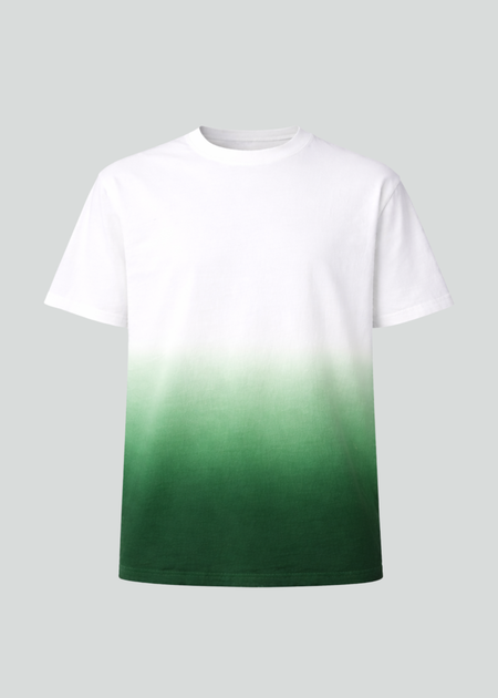 White Green Dip Dye T-Shirt