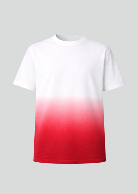 White Red Dip Dye T-Shirt