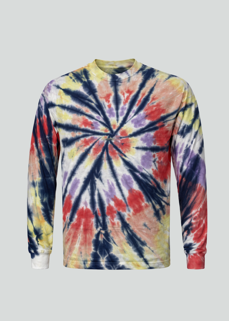 Multicolor Spiral Tie Dye Long Sleeve T-Shirt 1