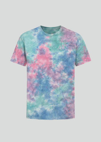 Mint, Pink & Blue Blotchy Tie Dye T-Shirt