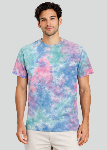 Mint, Pink & Blue Blotchy Tie Dye T-Shirt