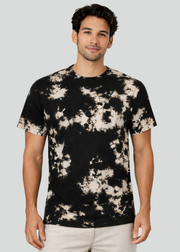 Black Khaki Crystal Wash Tie Dye T-Shirt