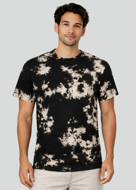 Black Khaki Crystal Wash Tie Dye T-Shirt Alstyle 1301