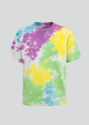 Blue, Purple, Yellow Green Blotchy Tie Dye T-Shirt
