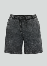 Black Mineral Wash Shorts