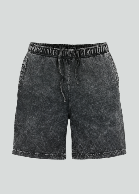 Black Mineral Wash Shorts