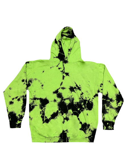Slime Green / Black Crystal Wash Hoodie
