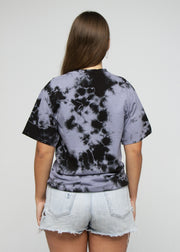 Lavender Black Crystal Wash Tie Dye T-Shirt