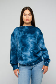 Blue Crystal Wash Crewneck Sweater