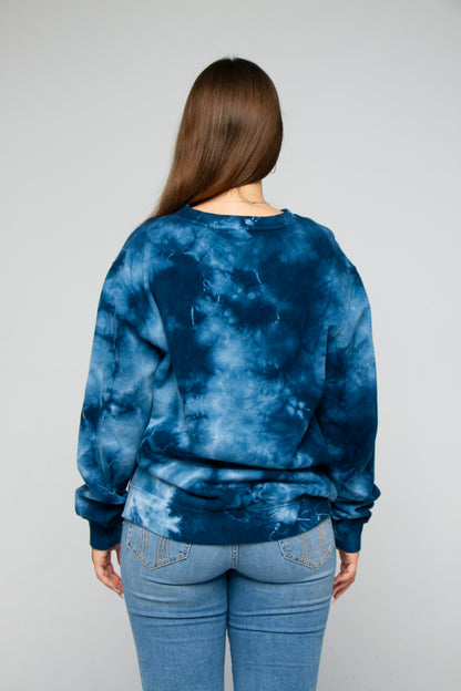 Blue Crystal Wash Crewneck Sweater