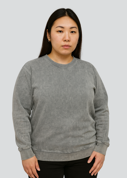 Grey Mineral Wash Crewnecks