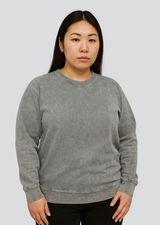 Grey Mineral Wash Crewnecks
