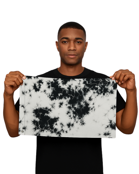 Black White Crystal Wash Flag