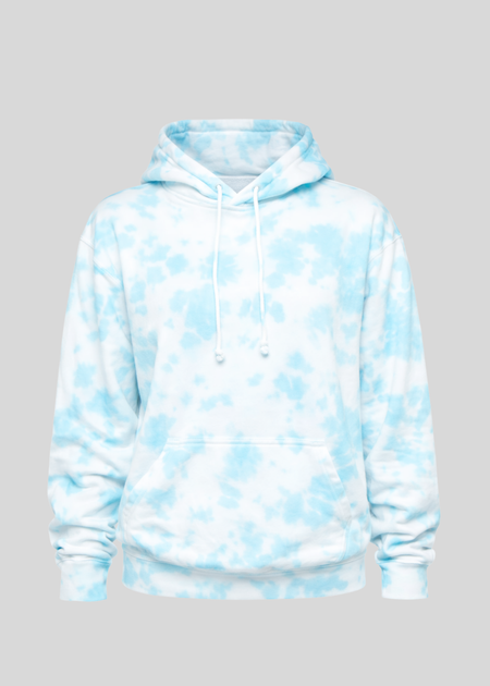 Aqua Blotchy Tie Dye Hoodie