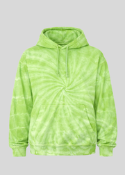 Lime Green Spiral Tie Dye Hoodie