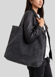 Black Mineral Wash Tote Bag
