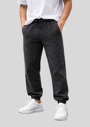 Black Mineral Wash Sweatpants