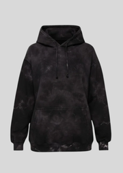 Black Crystal Wash Tie Dye Hoodie (Closeout)