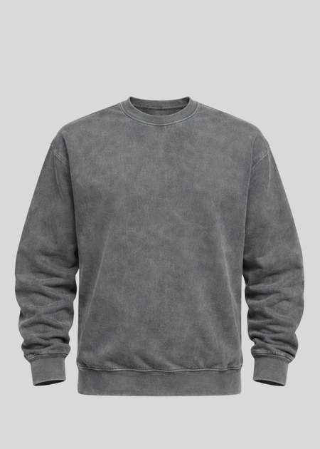 Grey Mineral Wash Crewnecks