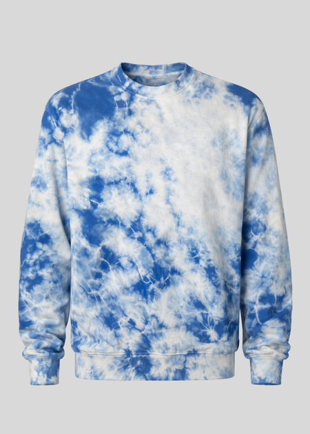 Sky Blue Crystal Wash Crewneck Sweatshirts