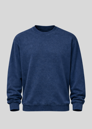 Navy Mineral Wash Crewneck Sweatshirts
