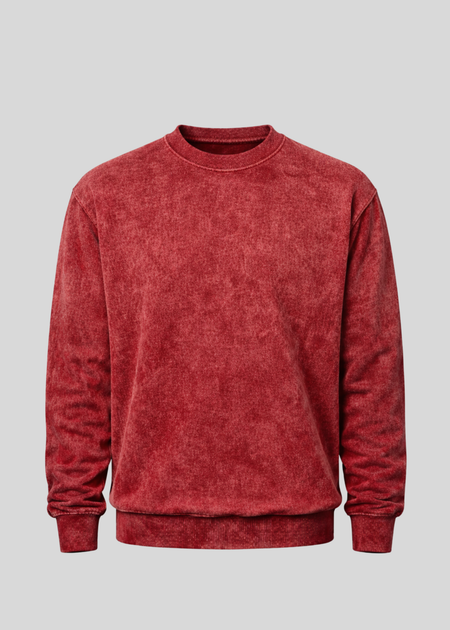 Red Mineral Wash Crewneck Sweatshirts