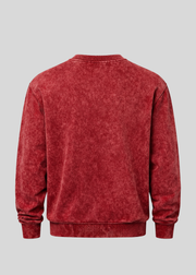 Red Mineral Wash Crewneck Sweatshirts