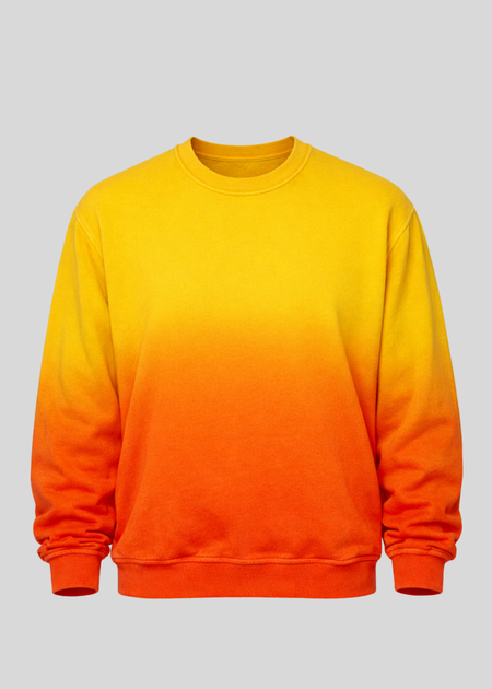 Yellow / Orange Dip Dye Crewneck Sweatshirts