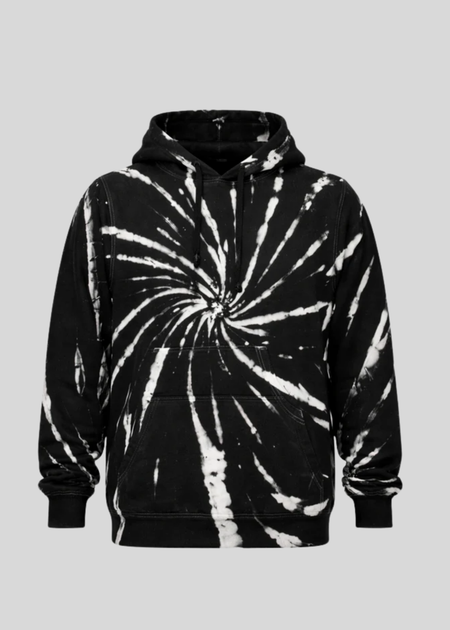 Black Khaki Spiral Tie Dye Hoodie