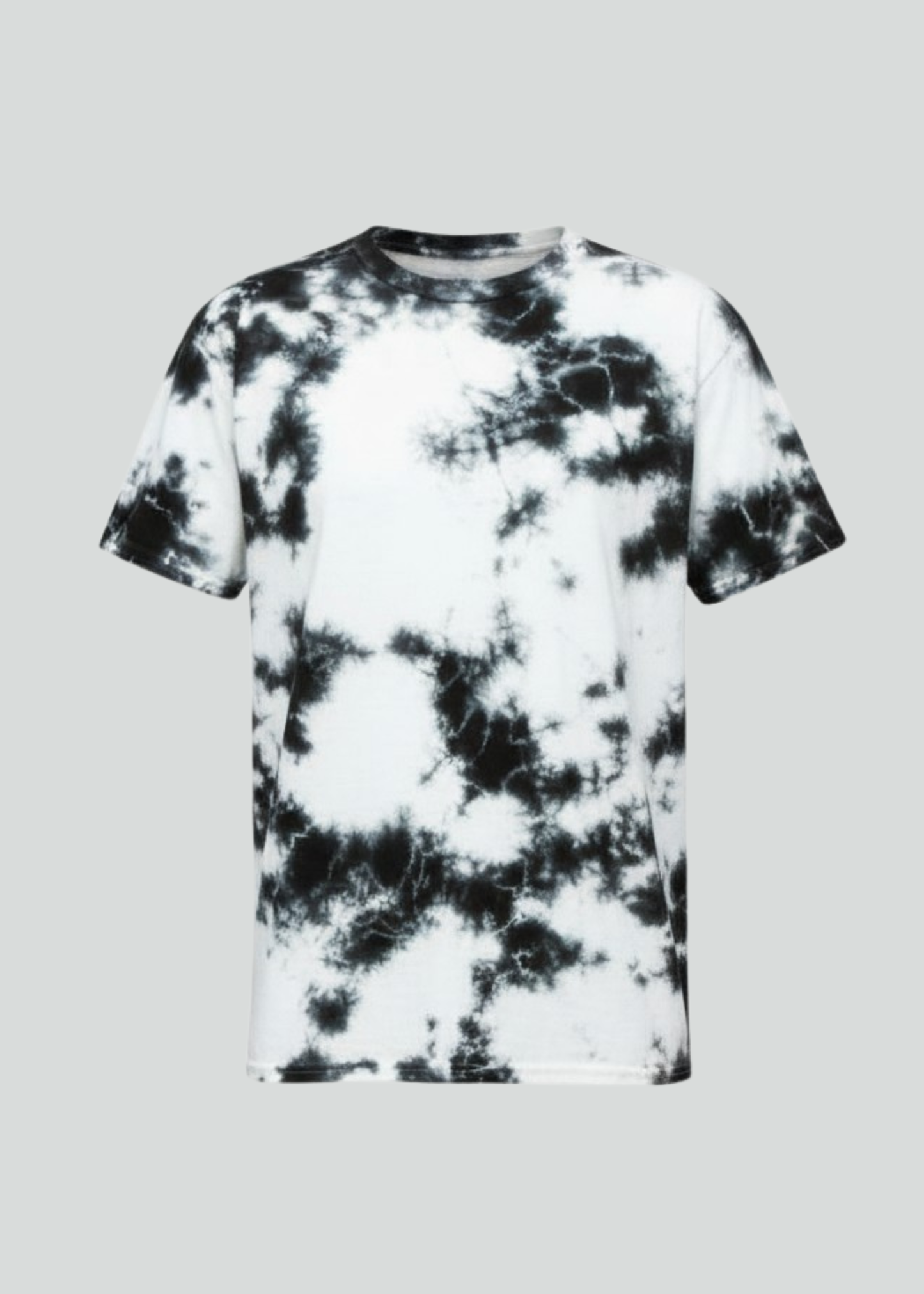 Black White Crystal Wash Tie Dye T-Shirt