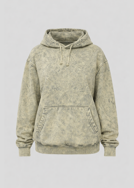 Green Yellow Mineral Wash Hoodie