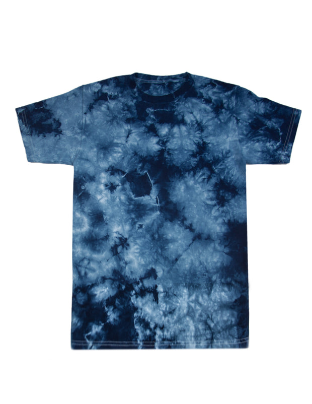 Blue / Black Crystal Wash Tie Dye T-Shirt