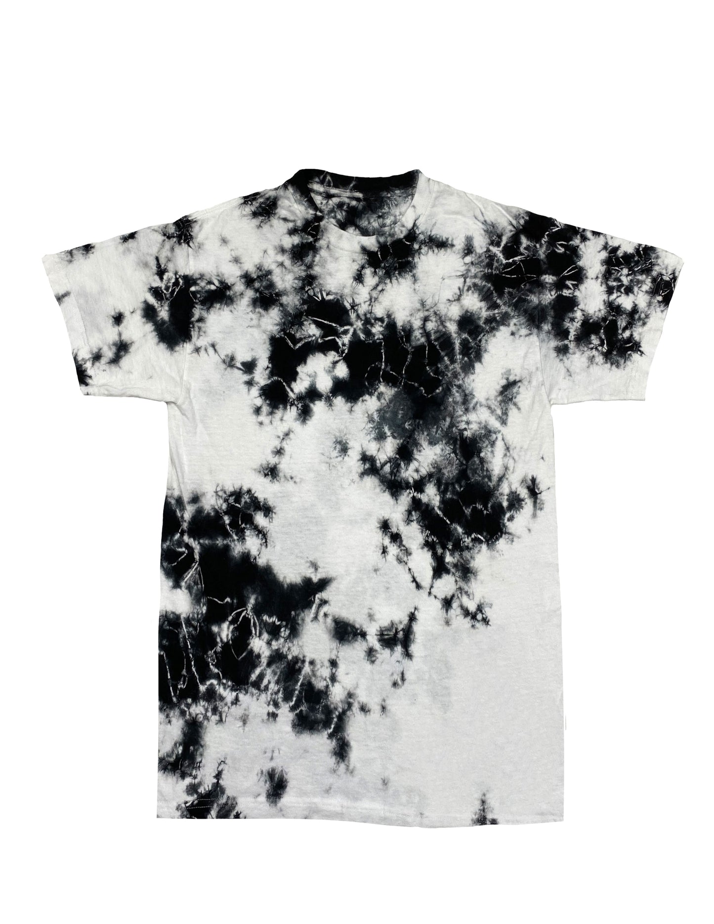 Black White Crystal Wash Tie Dye T-Shirt