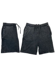 Black Mineral Wash Shorts
