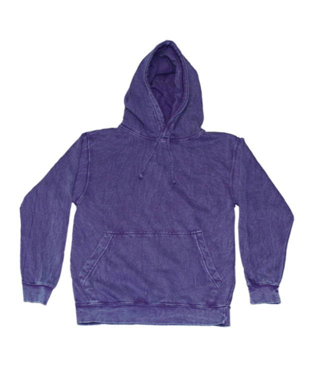 Purple Mineral Wash Tie Dye Pullover Hoodie