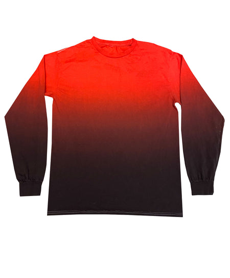 Red / Black Dip Dye Long Sleeve T-Shirt
