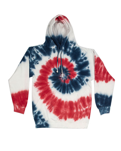 Red, White & Blue Spiral Tie Dye Hoodie