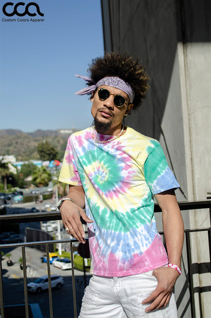 Multi-Color Tie Dye Short Sleeve T-Shirt | Custom Colors Apparel