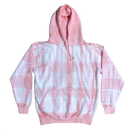 Pink Bamboo Wash Tie Dye Pullover Hoodie | Custom Colors Apparel