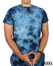 Blue Crystal Wash Tie Dye T-Shirt