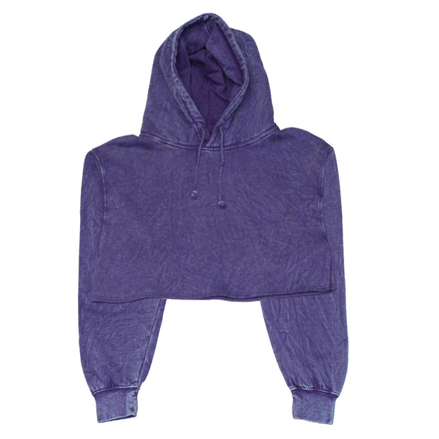 Purple Mineral Wash Crop Top Hoodie | Custom Colors Apparel